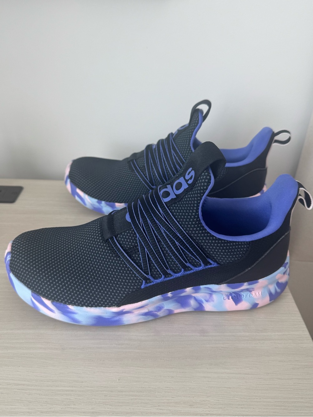 adidas Black & Purple Men’s Slip-On Sneakers with Marble Sole